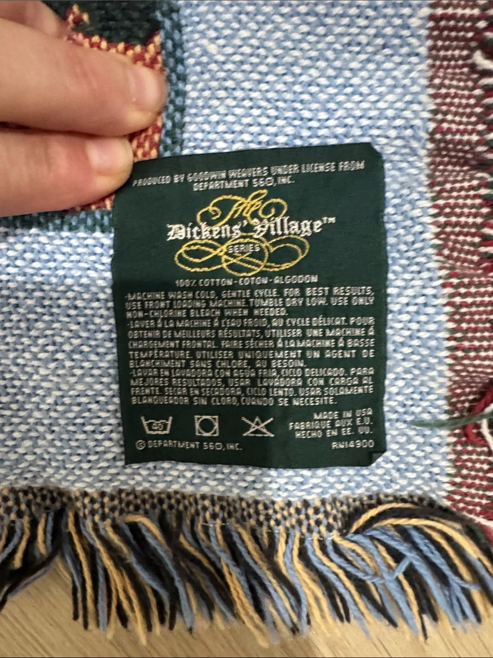 Burgundy Dickens Village Holiday Throw Blanket